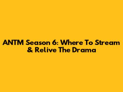 ANTM Season 6: Where To Stream & Relive The Drama