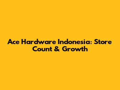 Ace Hardware Indonesia: Store Count & Growth