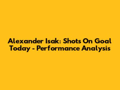 Alexander Isak: Shots On Goal Today - Performance Analysis