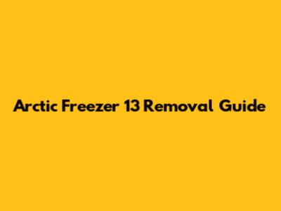 Arctic Freezer 13 Removal Guide