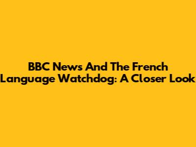 BBC News And The French Language Watchdog: A Closer Look