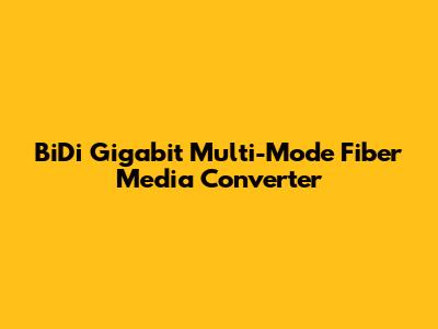 BiDi Gigabit Multi-Mode Fiber Media Converter
