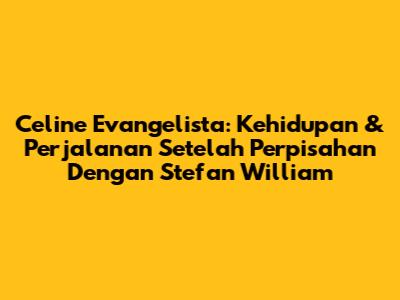 Celine Evangelista: Kehidupan & Perjalanan Setelah Perpisahan Dengan Stefan William