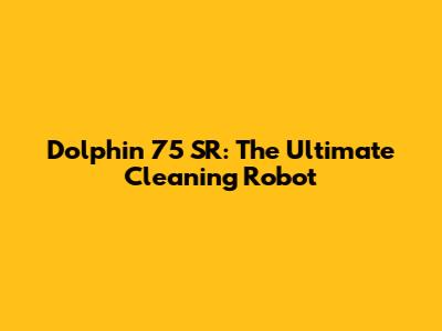 Dolphin 75 SR: The Ultimate Cleaning Robot