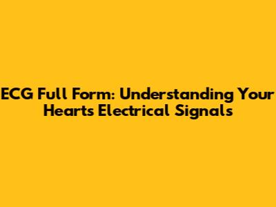 ECG Full Form: Understanding Your Heart's Electrical Signals