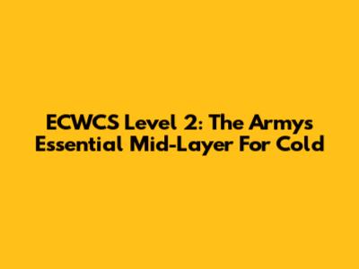ECWCS Level 2: The Army's Essential Mid-Layer For Cold