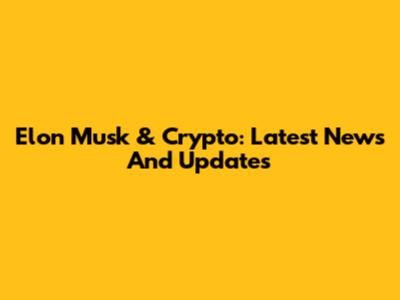 Elon Musk & Crypto: Latest News And Updates