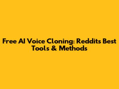 Free AI Voice Cloning: Reddit's Best Tools & Methods