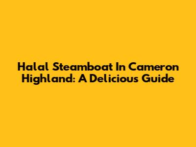 Halal Steamboat In Cameron Highland: A Delicious Guide