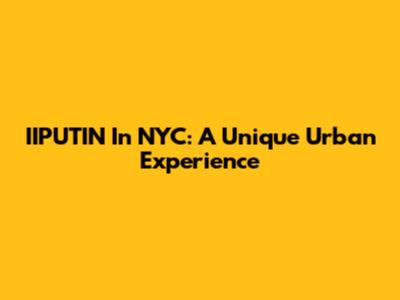 IIPUTIN In NYC: A Unique Urban Experience