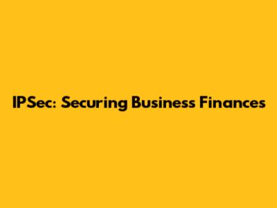 IPSec: Securing Business Finances