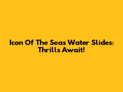 Icon Of The Seas Water Slides: Thrills Await!