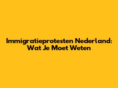 Immigratieprotesten Nederland: Wat Je Moet Weten