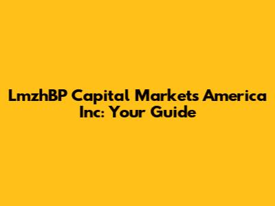 LmzhBP Capital Markets America Inc: Your Guide