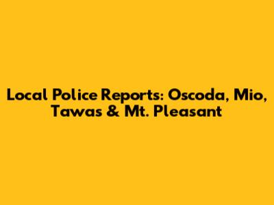 Local Police Reports: Oscoda, Mio, Tawas & Mt. Pleasant