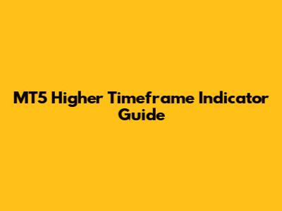 MT5 Higher Timeframe Indicator Guide