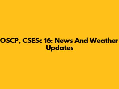 OSCP, CSESc 16: News And Weather Updates