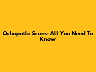 Ochopotle Scans: All You Need To Know