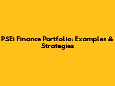 PSEi Finance Portfolio: Examples & Strategies