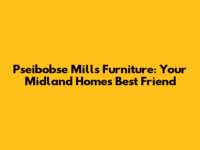 Pseibobse Mills Furniture: Your Midland Home's Best Friend