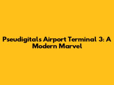 Pseudigital's Airport Terminal 3: A Modern Marvel