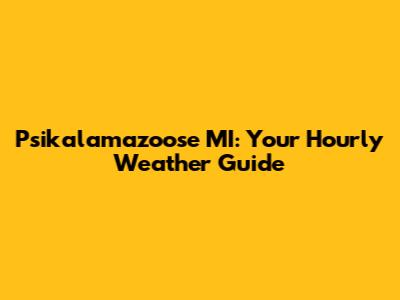 Psikalamazoose MI: Your Hourly Weather Guide