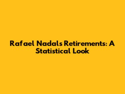 Rafael Nadal's Retirements: A Statistical Look