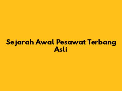 Sejarah Awal Pesawat Terbang Asli