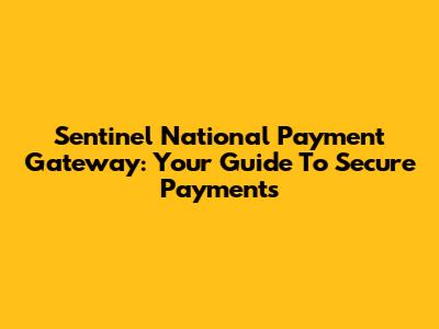 Sentinel National Payment Gateway: Your Guide To Secure Payments