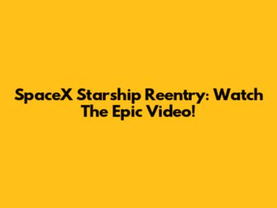 SpaceX Starship Reentry: Watch The Epic Video!