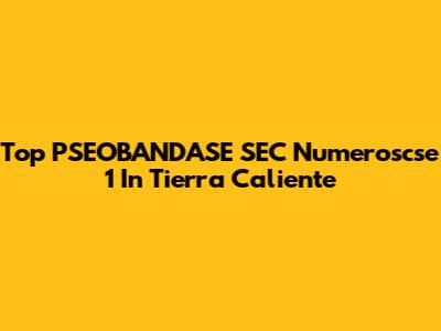 Top PSEOBANDASE SEC Numeroscse 1 In Tierra Caliente
