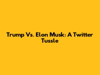 Trump Vs. Elon Musk: A Twitter Tussle
