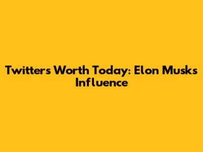 Twitter's Worth Today: Elon Musk's Influence