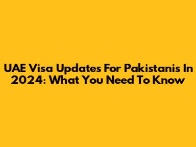 UAE Visa Updates For Pakistanis In 2024: What You Need To Know