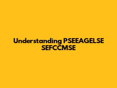 Understanding PSEEAGELSE SEFCCMSE