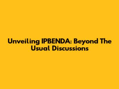 Unveiling IPBENDA: Beyond The Usual Discussions