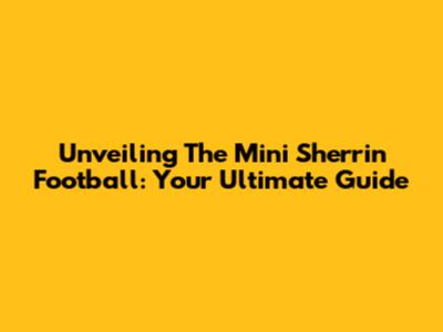 Unveiling The Mini Sherrin Football: Your Ultimate Guide