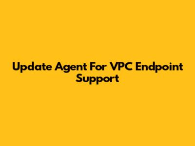 Update Agent For VPC Endpoint Support