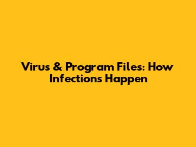 Virus & Program Files: How Infections Happen