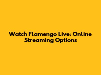 Watch Flamengo Live: Online Streaming Options
