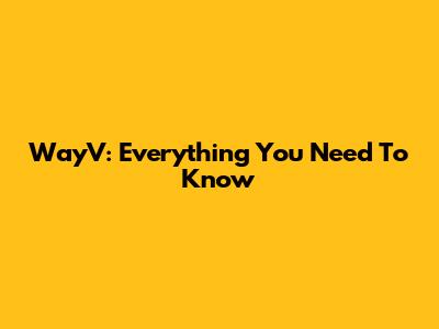 WayV: Everything You Need To Know