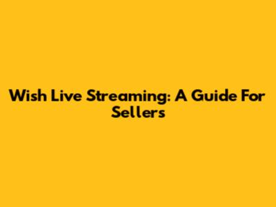 Wish Live Streaming: A Guide For Sellers