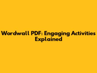 Wordwall PDF: Engaging Activities Explained