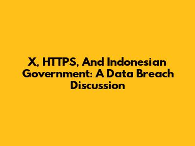 X, HTTPS, And Indonesian Government: A Data Breach Discussion
